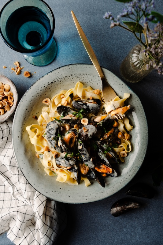 recette de Tagliatelles aux moules sauce au bleu