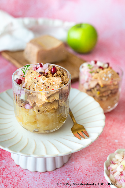 recette de Crumble de pommes au foie gras