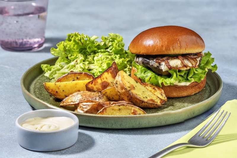 recette de Burger au Portobello glacé au balsamique