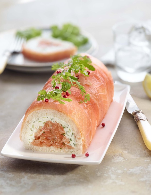 recette de Bûche fraîcheur aux deux saumons