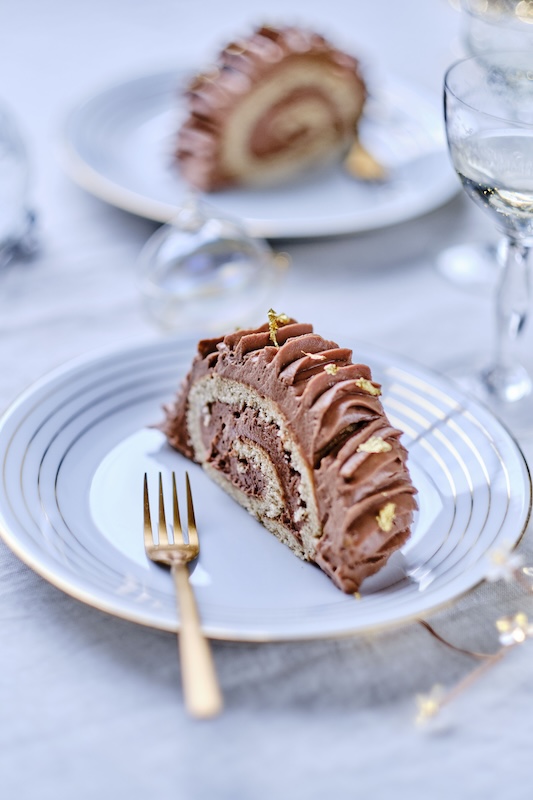 recette de Bûche à la mousse de noisettes