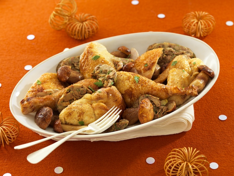 recette de Chapon farci aux cèpes persillés