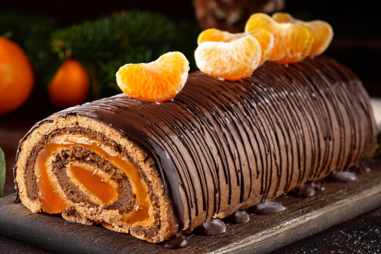 Bûche roulée à la confiture de clémentine