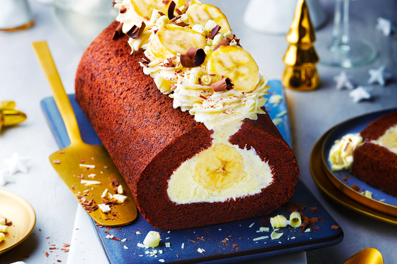 Bûche à la banane chocolat et coco