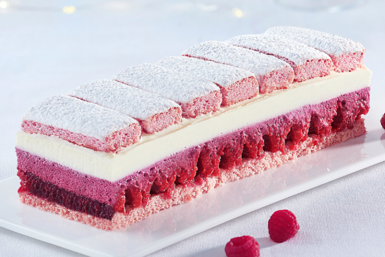 Bûche chocolat blanc framboise