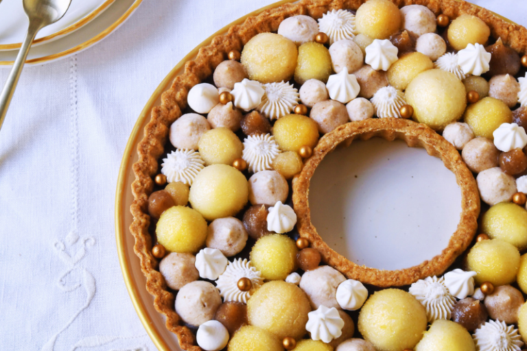 Couronne poire chocolat et chantilly