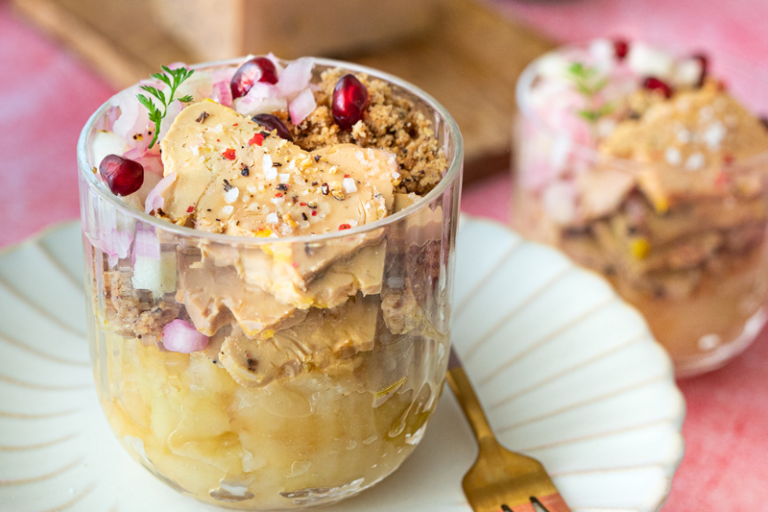 Crumble de pommes au foie gras