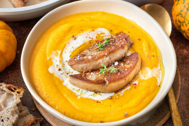 Velouté au potimarron et foie gras