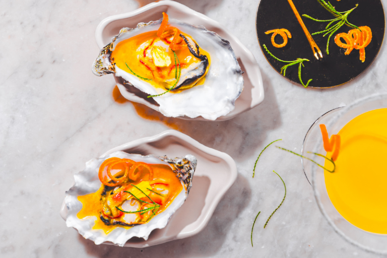 Huîtres au beurre d’orange au gingembre