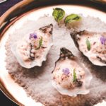 Huîtres en crème de Champagne et Pecorino