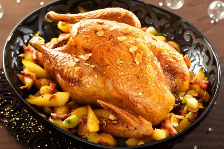 Dinde fermière rôtie au safran