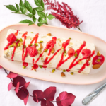 Nougat glacé au coulis de framboises