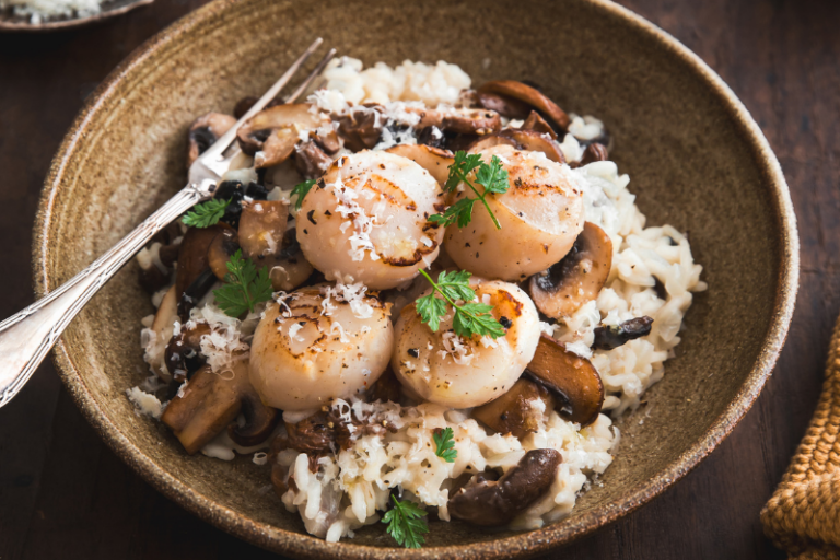 Risotto forestier aux Saint-Jacques