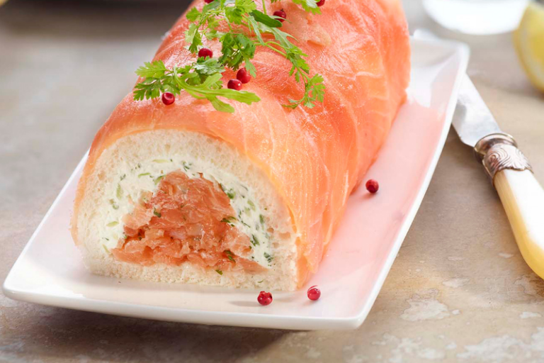 Bûche fraîcheur aux deux saumons