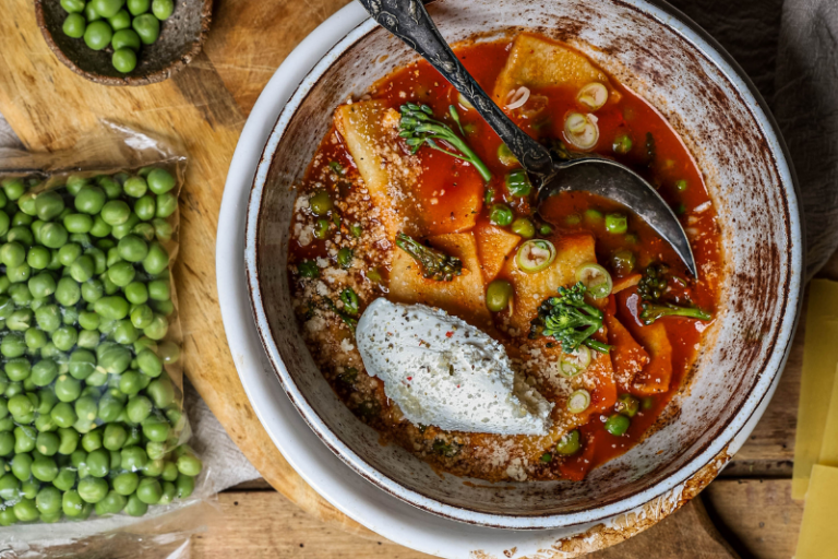 Soupe de lasagnes aux Bimi
