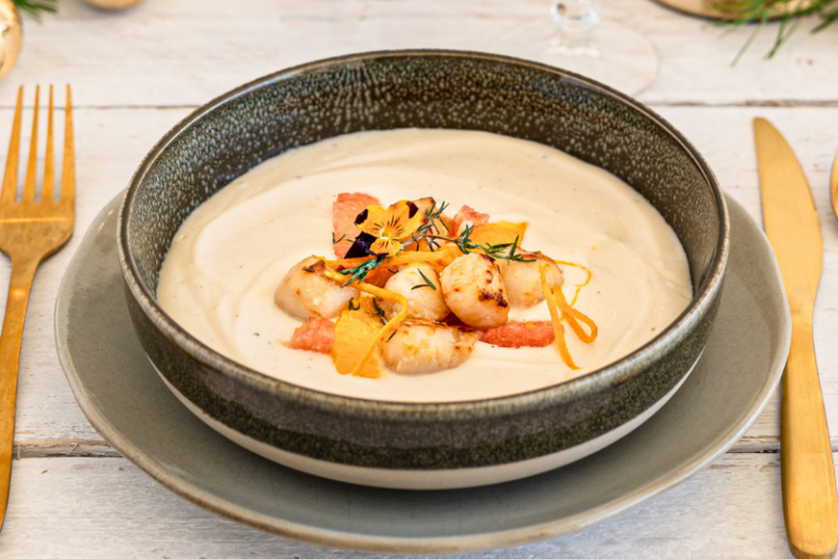 Crème aux agrumes et Saint-Jacques