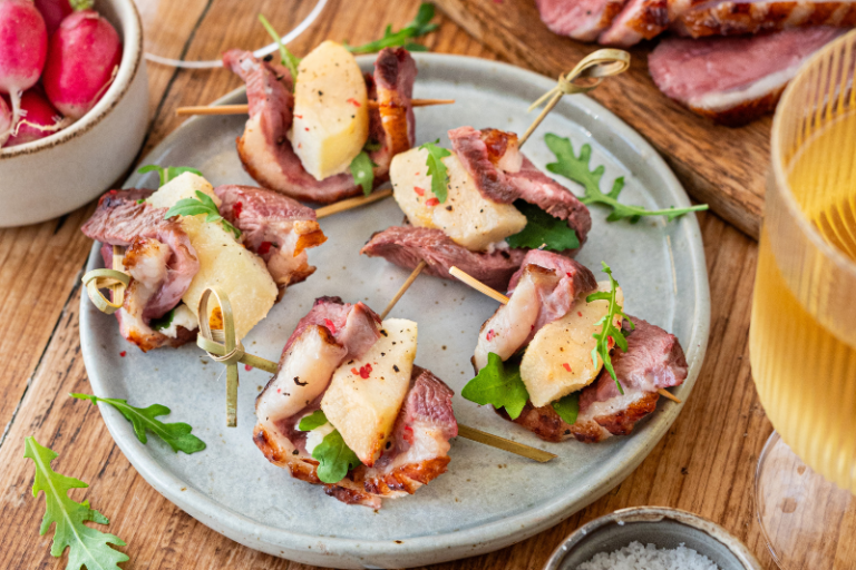 Tapas de magret à la poire et au Gongorzola