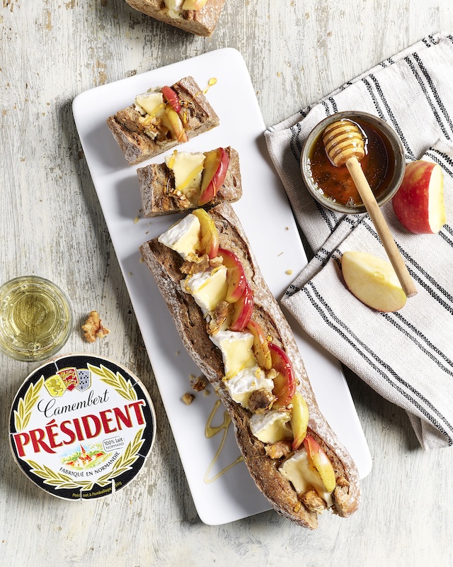 recette de Baguette à partager au camembert et aux pommes