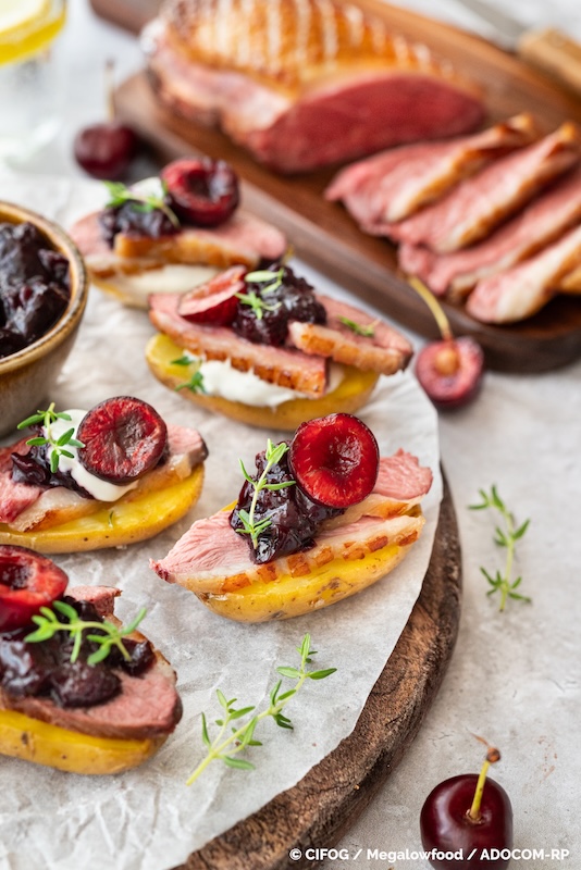 recette de Canapés de pomme de terre au magret