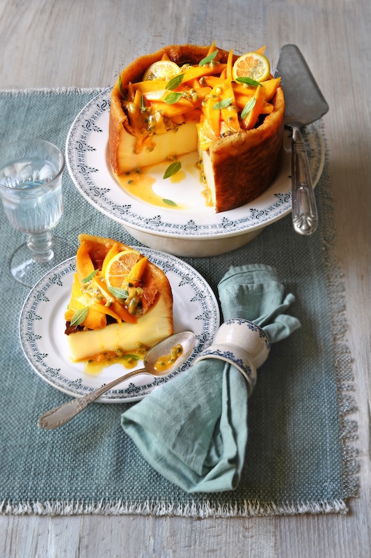 recette de Flan pâtissier mangue et passion