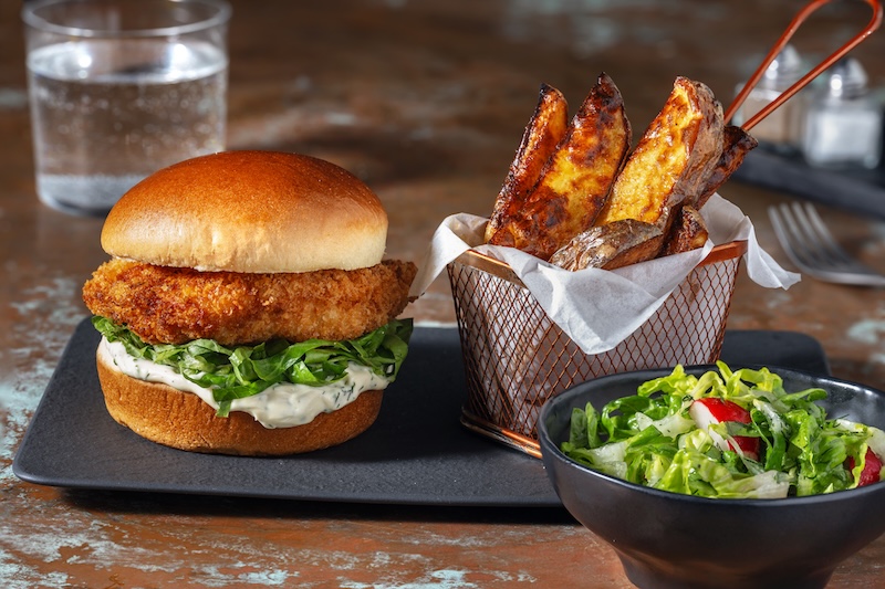 recette de Saloon burger au poulet pané