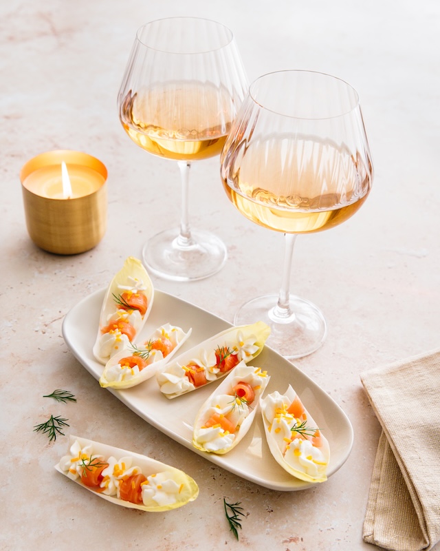 recette de Barquettes d’endives au chèvre et saumon
