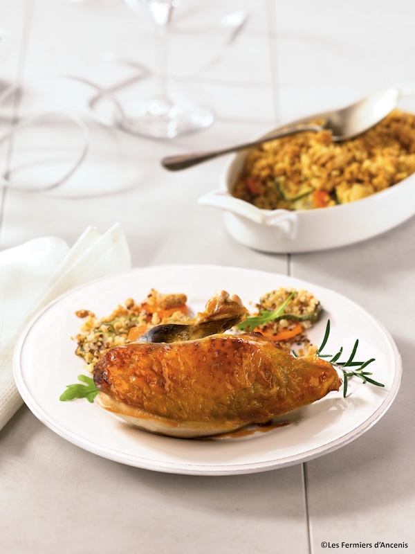 recette de Suprêmes de pintade confits au miel