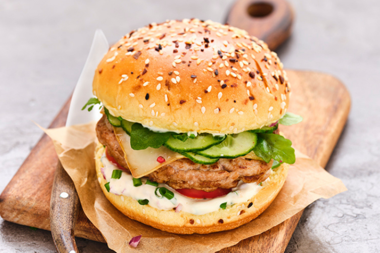 Burger de haché de dinde