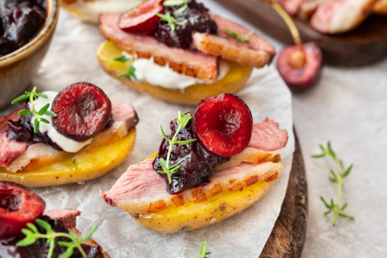 Canapés de pomme de terre au magret
