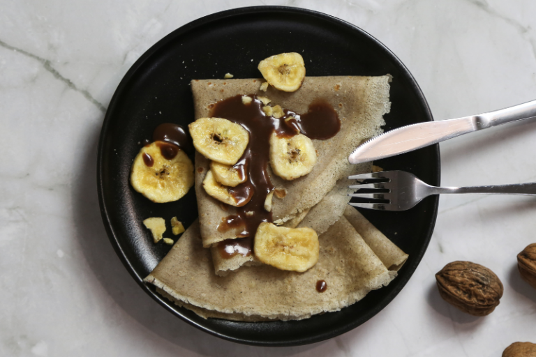 Crêpes aux palets de chocolat au lait