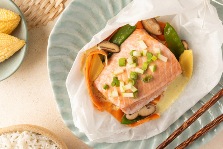 Papillotes de saumon au lait de coco