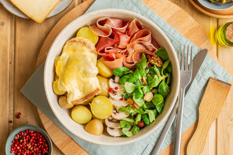 Raclette bowl aux champignons de Paris