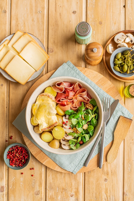 recette de Raclette bowl aux champignons de Paris
