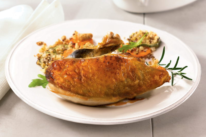 Suprêmes de pintade confits au miel