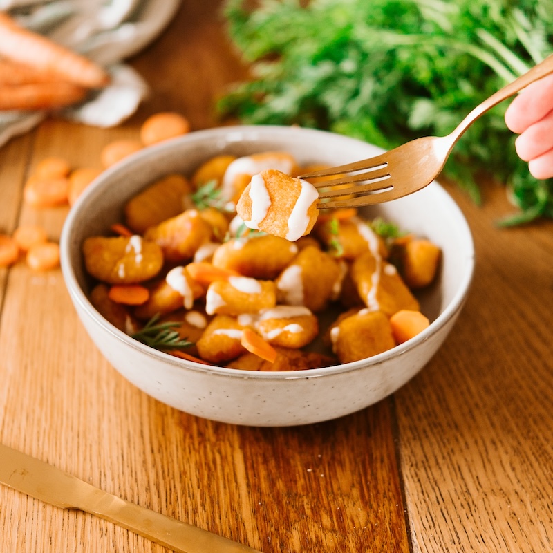 recette de Gnocchi de carottes sauce au chèvre