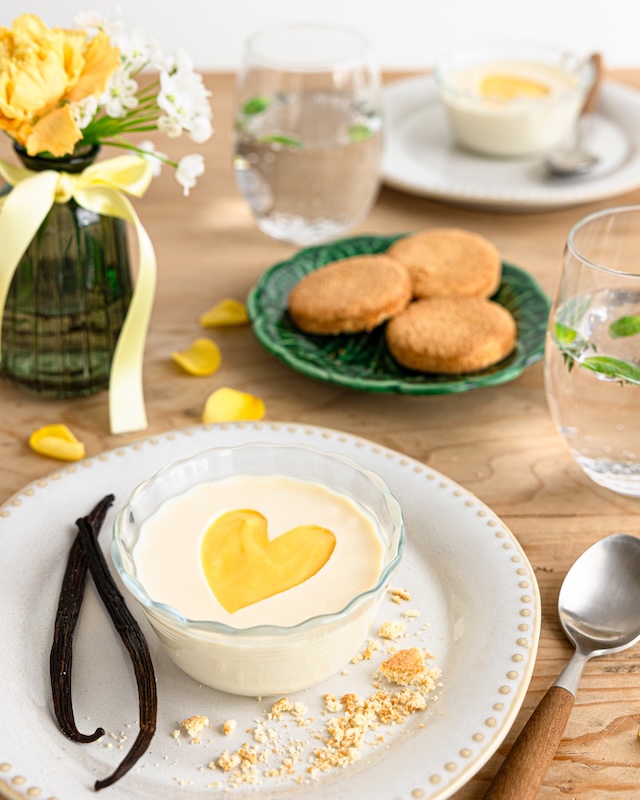recette de Panna cotta coeur de fruits