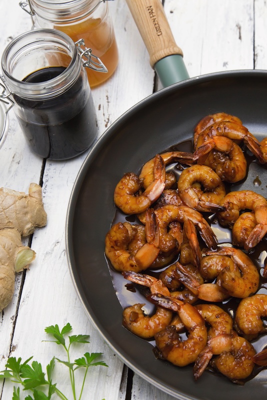 recette de Crevettes au miel et au gingembre