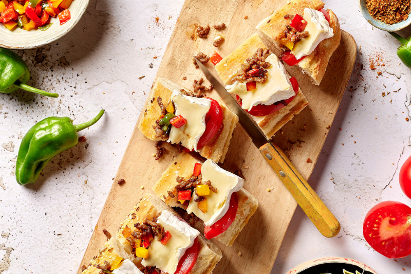 Baguette au camembert façon fajitas