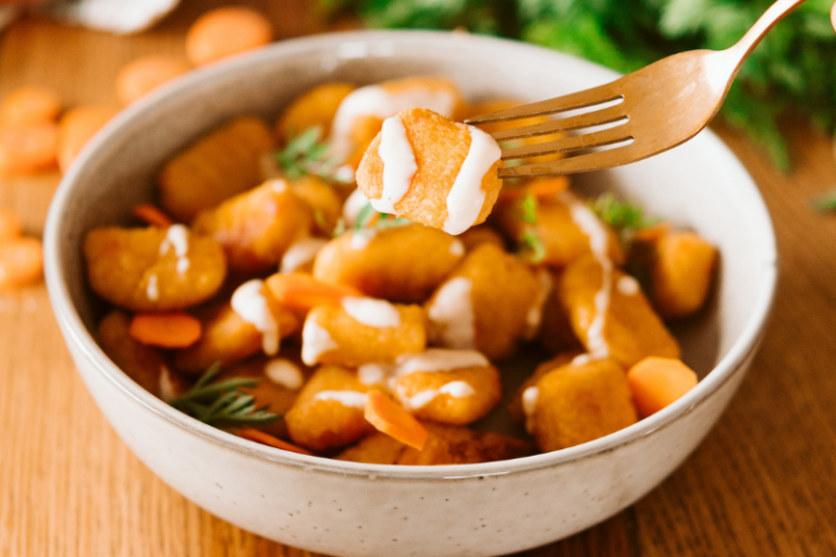 Gnocchi de carottes sauce au chèvre