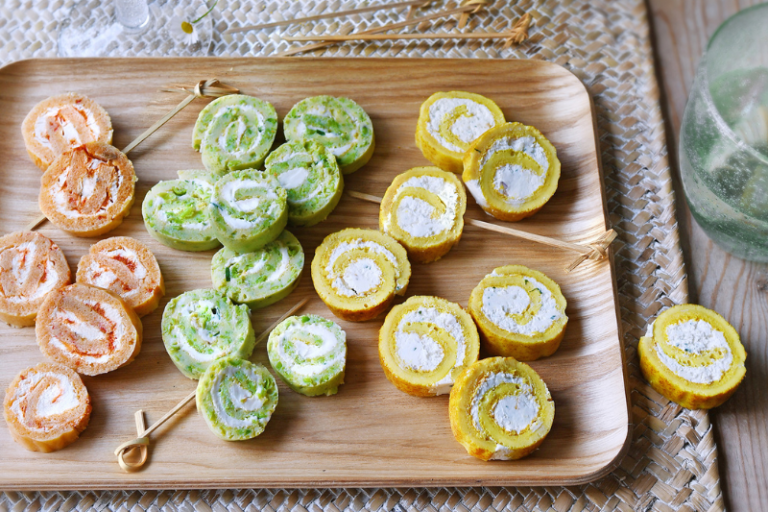 Petits roulés aux trois fromages