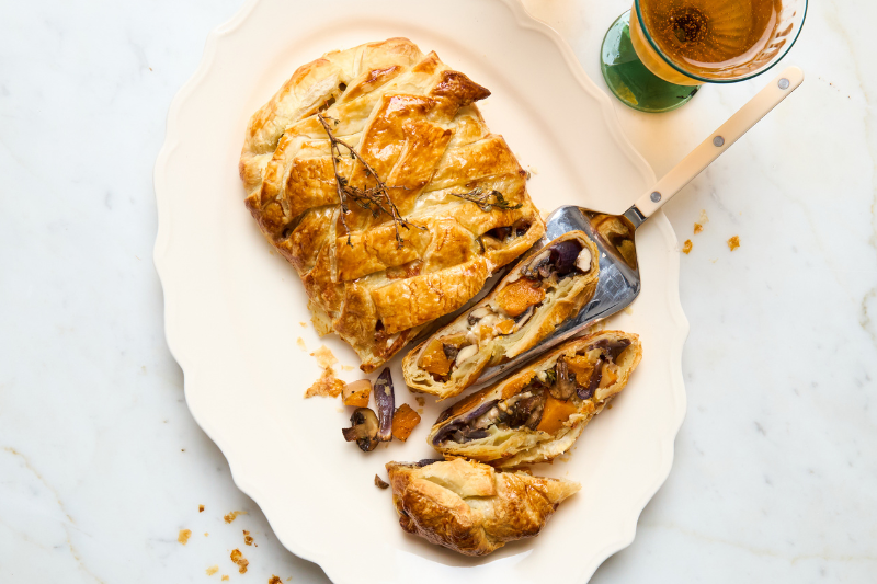 Tresse feuilletée aux champignons