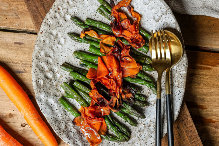 Carrot bacon et asperges grillées