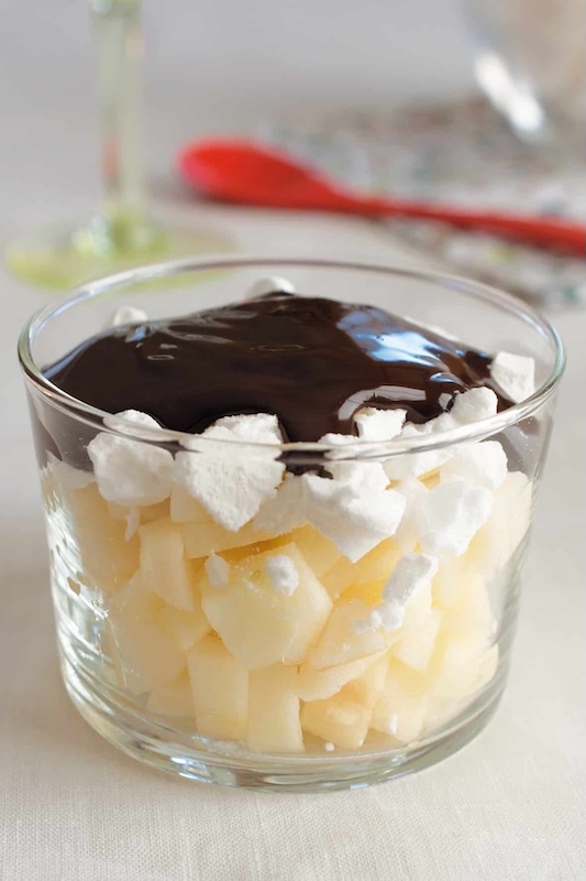recette de Verrines pomme-meringue-chocolat