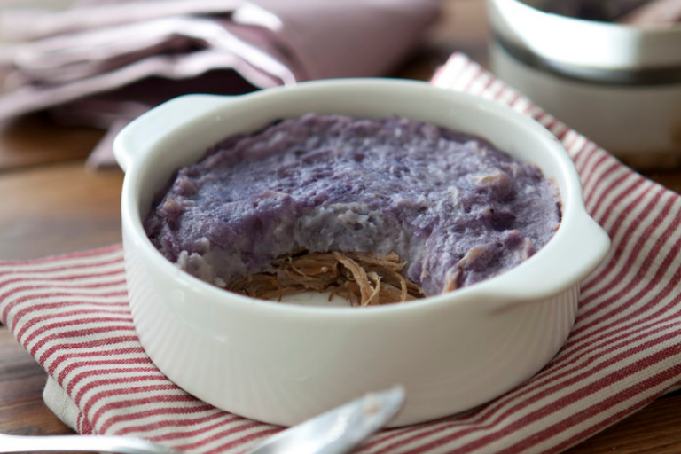 Parmentier de canard et vitelotte