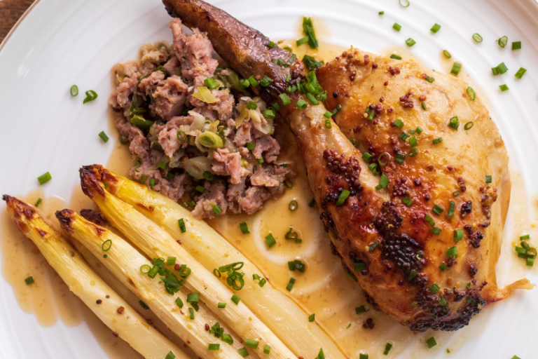 Pintade aux asperges