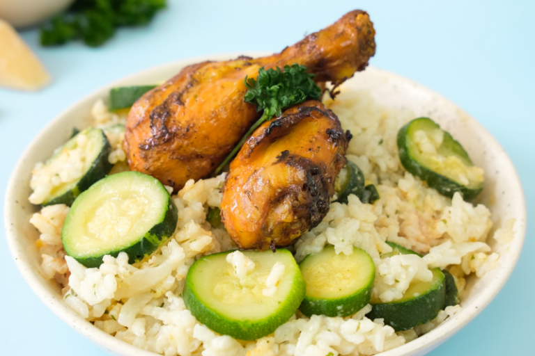 Pilons de poulet et risotto crémeux