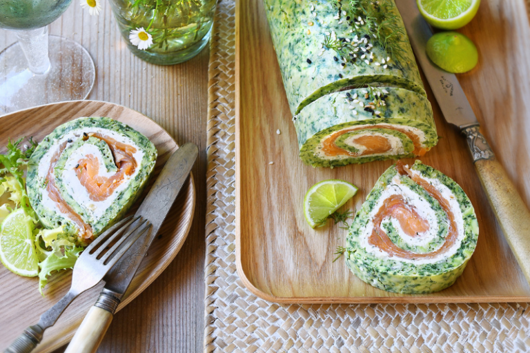 Roulé à la truite fumée et au fromage
