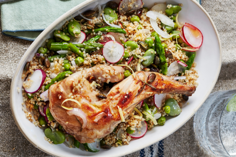 Salade de quinoa et légumes au lapin