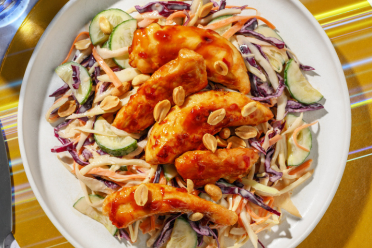 Salade express de poulet laqué