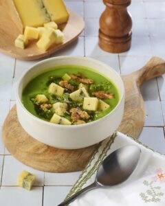 recette de Velouté de petits pois et Morbier